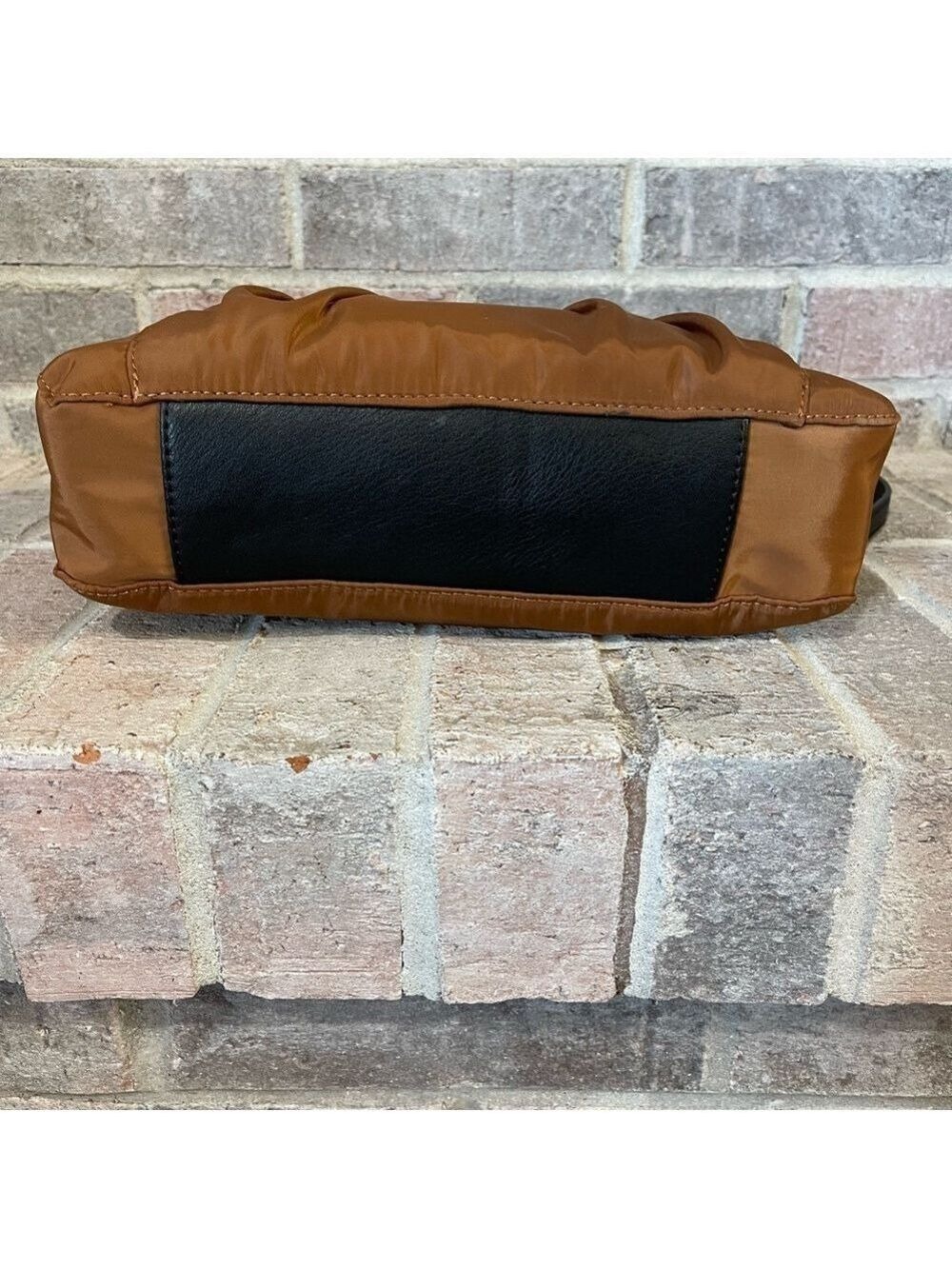 Max Studio Brown and Black Crossbody Bag with Adjustable Strap - Picture 6 of 9